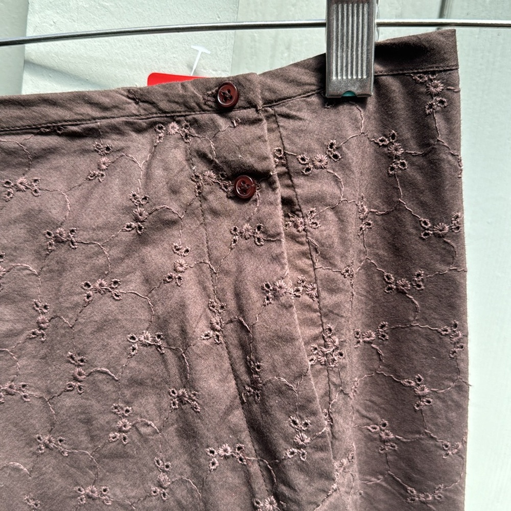 Lole brown eyelet lined skirt W8 - Picture 3 of 8